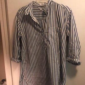 Lucky Brand Blue and White Pinstripe Blouse